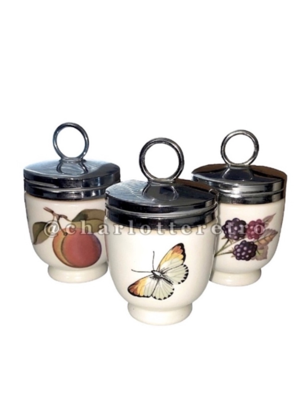 1960s Royal Worcester • Porcelain Egg Coddlers